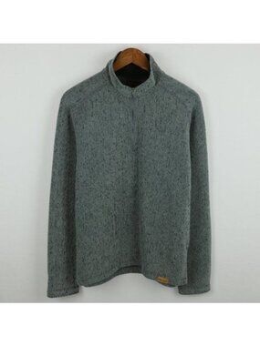 Marmot Men's Medium Gray Wool Blend 1/4 Zip Knit Pullover Jacket